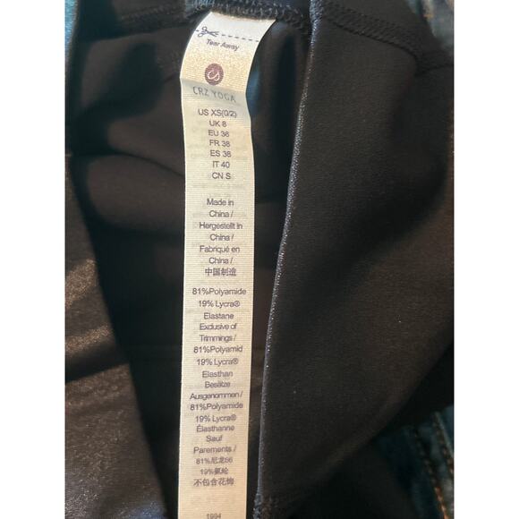 NWT CRZ Sports Leggings Black Polyester/Lycra Size XS (0/2) - Picture 4 of 4